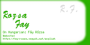 rozsa fay business card