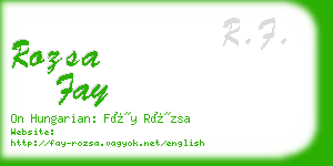 rozsa fay business card